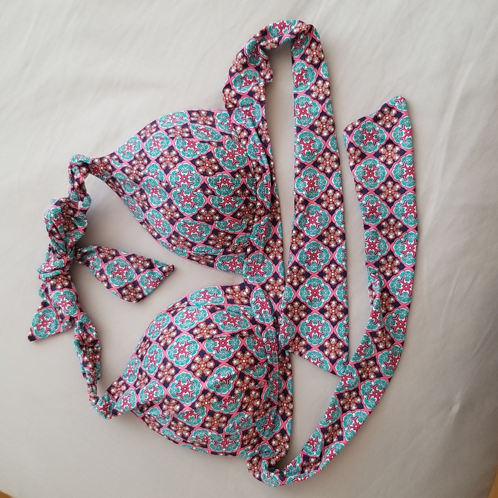 Liz Claiborne Halter Style Mosaic Patterned Bikini Top